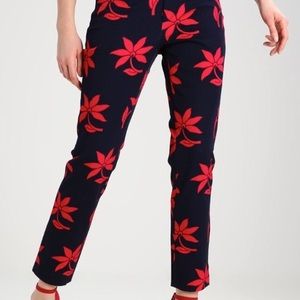 Banana Republic Ryan Pants | Red & Navy Floral